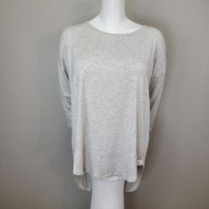 Papermoon Aubrey Cold Shoulder Hi-Lo 3/4 Sleeve Casual Gray Tunic‎ Top Size XL